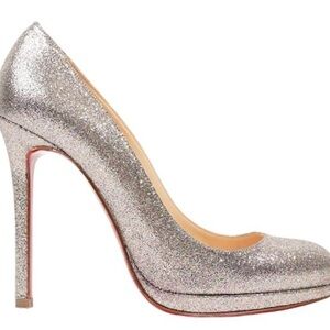 Christian Louboutin Silver Glitter Pumps Size 39
